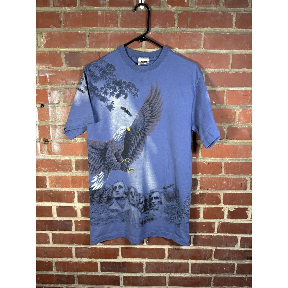 Vintage 90s Art Unlimited Mount Rushmore All Over Print AOP Shirt Adult Medium